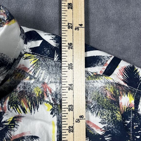 Southpole Hawaiian Shirt Men's Medium White Palm Tree Print Short Sleeve Beach - Picture 5 of 6